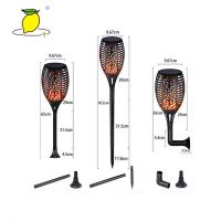 China Black 1W LED Flickering Flame Solar Lights For Park Decoration Automatic On Dusk factory