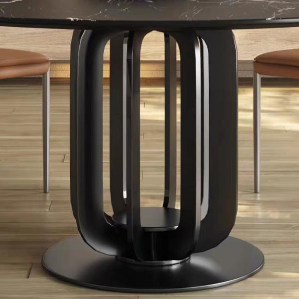Quality Round Birdcage Shape Stainless Steel Marble Dining Table Pedestal Artistic for sale