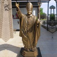 China BLVE Bronze Pope Saint St. John Paul II Statue Roman Catholic Religious Life Size Garden Decoration factory
