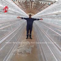 Quality 5 Tier 200 Birds Galvanized Poultry Layer Cage System For Chicken Farm Sandy for sale