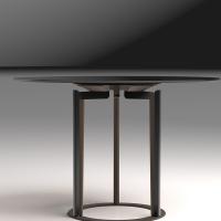 China OEM Luxury Living Room Furniture Black Legs Round Dining Table factory