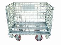 China Zinc Finish Rigid Rolling Wire Mesh Cage With Foot Brakes / Castors factory