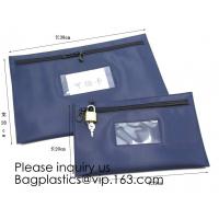 China Portable Bank Bag Zipper Leather Security Deposit Bag With Name Card Pocket Bank Locking Document Security Bag Deposit B factory