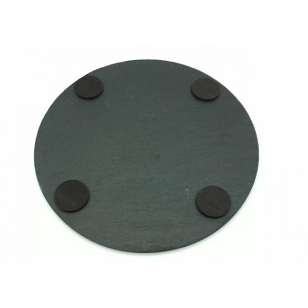 Quality Black Round Slate Placemats Diameter 22cm Natural Surface Eco Friendly for sale