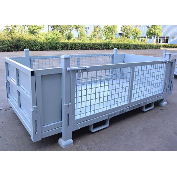 Quality Heavy Duty Collapsible Cage Pallet Q235 Metal Stillage Grey for sale