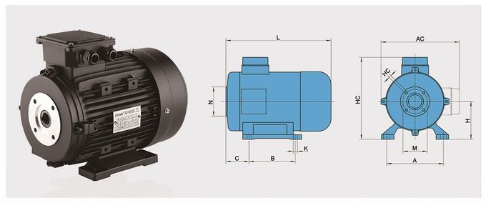 24mm Shaft AC Gear Motor Hollow Shaft Output For Car Washing 380V/60HZ 2.2KW 3KW 4KW 5.5KW 7.5KW