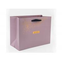 Quality Personalised gold hot stamping boutique paper bags with black ribbon handles for sale