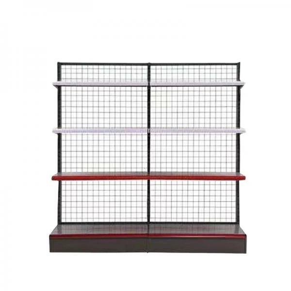 Quality High Quality Single-Sided Supermarket Gondola Shelf Heavy Duty Cold-Rolled Steel Grid Goods Display for sale
