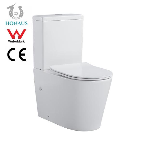 Quality Glazed Trapway Ceramic Toilet Bowl Floor Mounted Water Closet Standard Slow Down Seat for sale