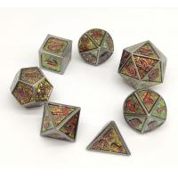 Quality Durable Resin Metal Polyhedral Dice Set Odorless For Collection for sale