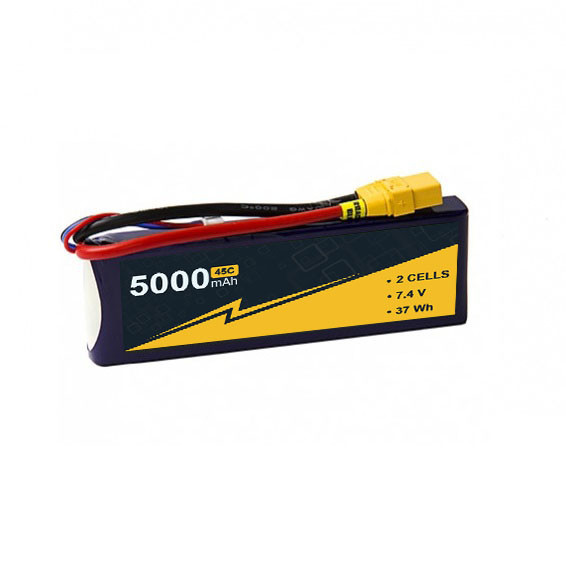 Quality 45~90C 5000mAh 2S RC Plane Receiver Battery 7.4V RC Glider Battery for sale