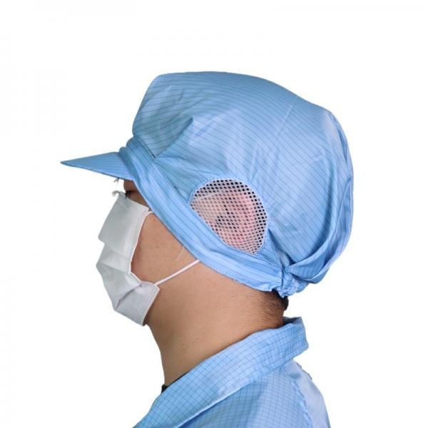 Quality Cleanroom Cap Lint Free Polyester Clean Room Anti Static ESD Cap For Workwear for sale