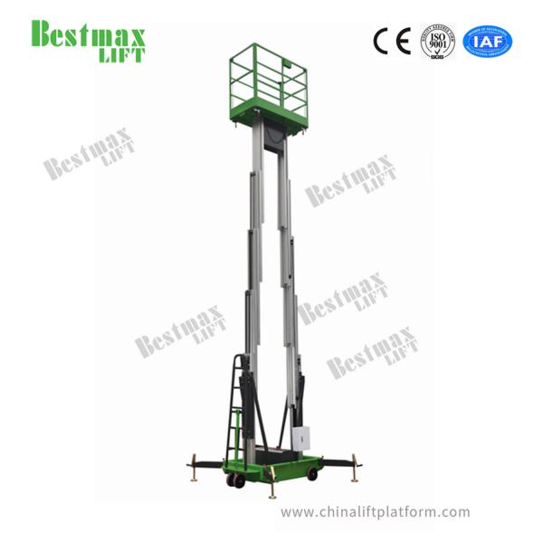Quality Double Mast Manual Pushing Vertical Lifting Platform For 10m Platform Height for sale