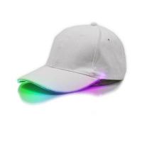 China Adjustable Glow Light Up Baseball Caps , White Club Party Sports Led Baseball Hat factory
