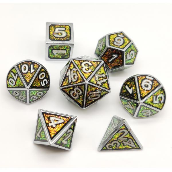 Quality Handmade RPG Dice Set Neat Sharp Edges​​ Gold Plated Surface for sale