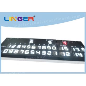 Quality White Color LED Baseball Scoreboard For Stadium 12'' Digit Height 110V ~ 220V for sale