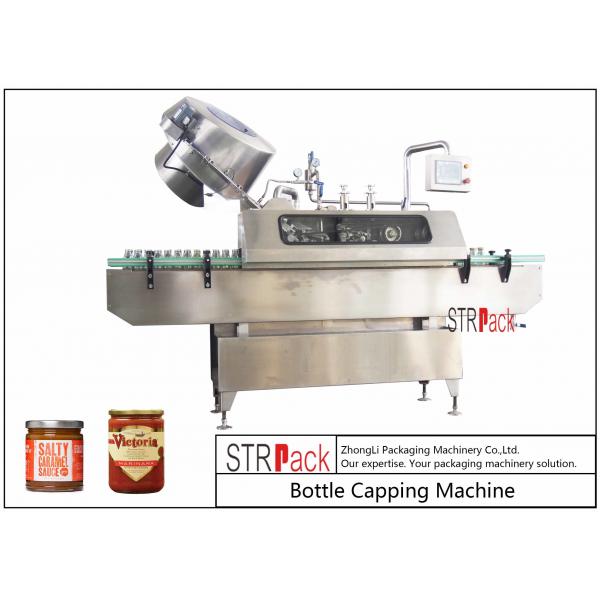 Quality Sauces Jam Glass Bottle Capping Machine , Twist Off Cap Vacuum Lug Capping Machine for sale