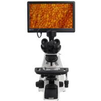 China Biological Compound Video Digital Microscope / 12.5 Lab Trinocular Profesional Pantalla Lcd Microscope factory