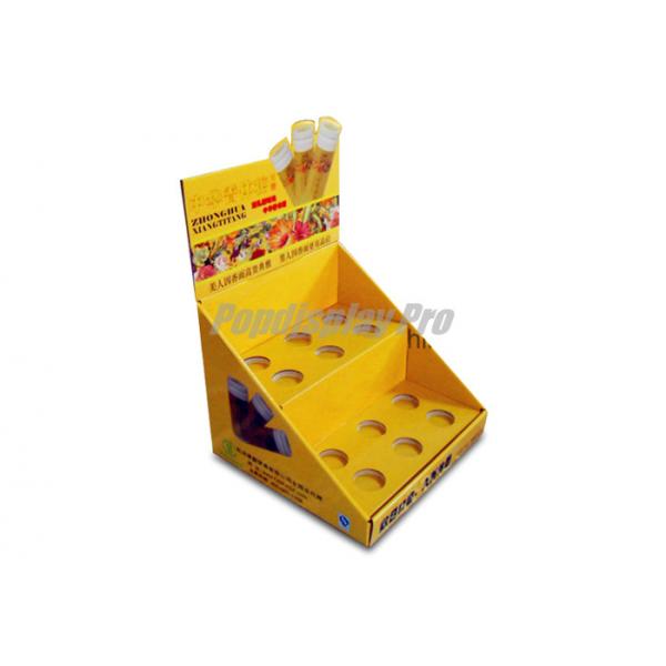 Quality Yellow Counter Top Cardboard Candy Display Recycled With 12 Round Dividers for sale