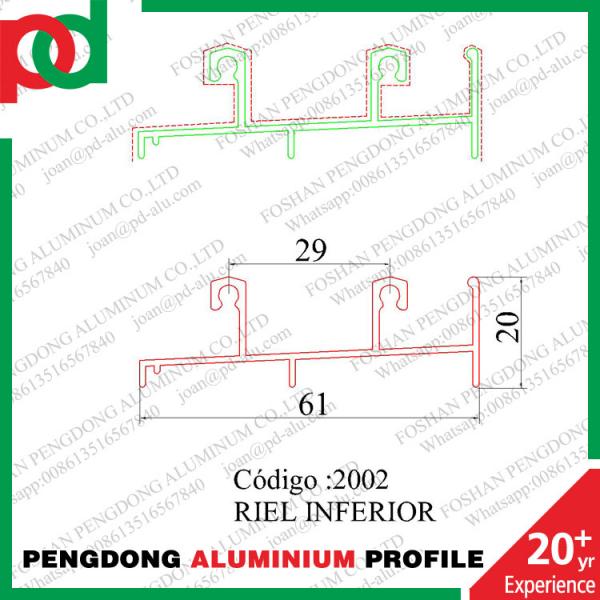 Perfiles De Aluminio Linea 20 Para Ventana Y Puerta Riel Inferior