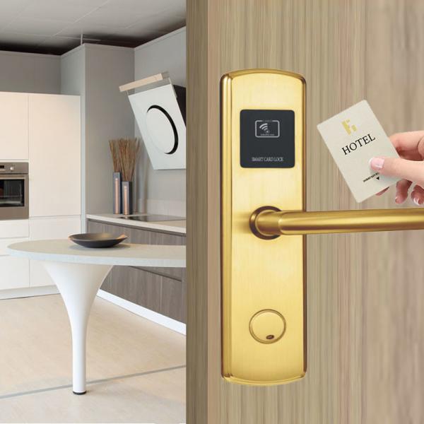 Quality RFID Keyless Key Card Door Locks 4x AA Hotel Room Card Lock System for sale
