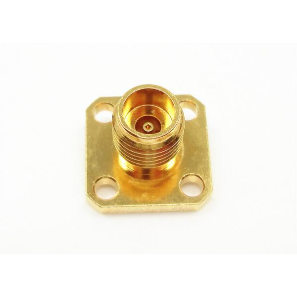 Quality Gold Plated 2.4mm Female Straight 4 Holes Flange Mount Millimeter Wave Connector for sale