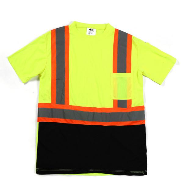 Quality Crew Neck Reflective Work Shirts Quick Dry High Vis Work Shirts for sale