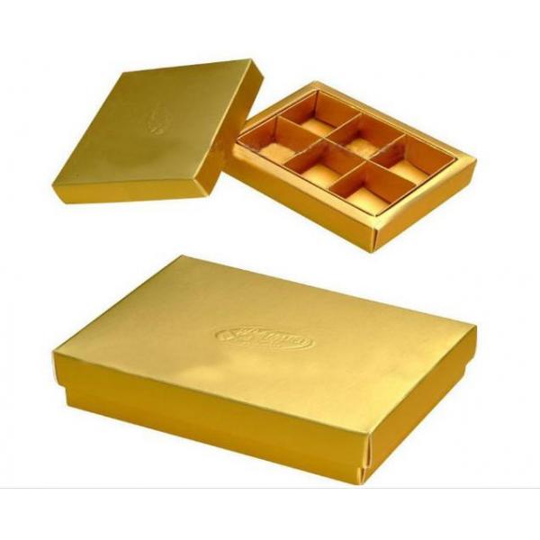 Quality Metallic Food Gift Box Packaging Empty Chocolate Boxes With Insert for sale