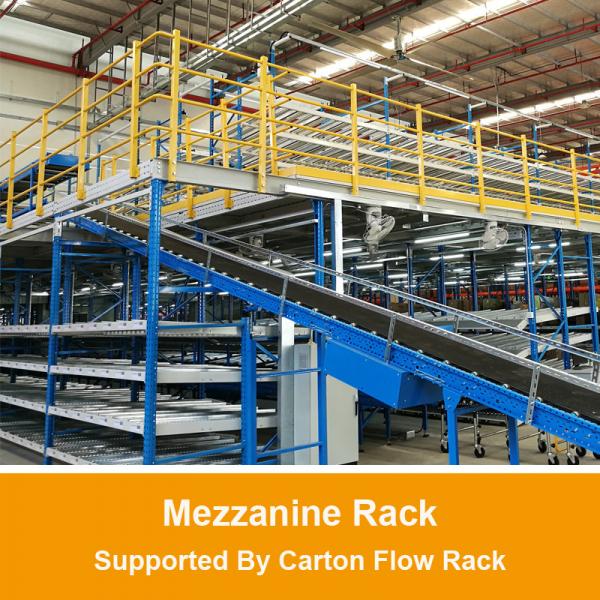 Quality Mezzanine Racking Supported By Carton Flow Rack,Multi-Tier Rack,Warehouse Storage Rack for sale