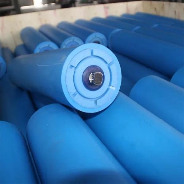 Quality Blue UHMWPE Belt Conveyor Roller Idler For Mining Belt Conveyor Roller for sale
