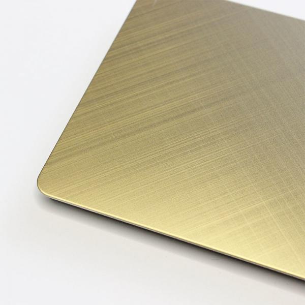 Quality Aisi 316 Pvd Colored Stainless Steel Sheet Gold Mirror Cross Hairline for sale