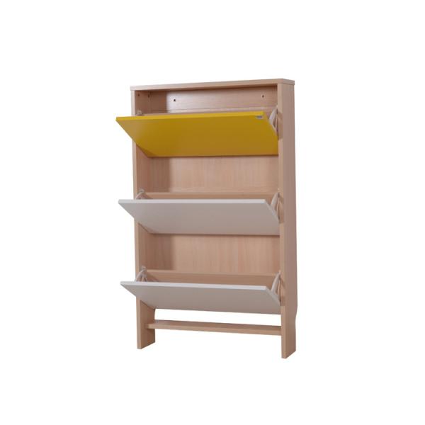 Quality Yellow Flip Design 107cm 18KG Wood Shoe Organizers for sale