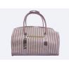 China Pink Stripe 12oz Canvas Travel Duffel Bags For Women Durable 43*30.5*25.5cm factory