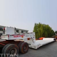China 60 ton detachable lowbed trailer folding gooseneck trailer lowboy trailer for sale factory