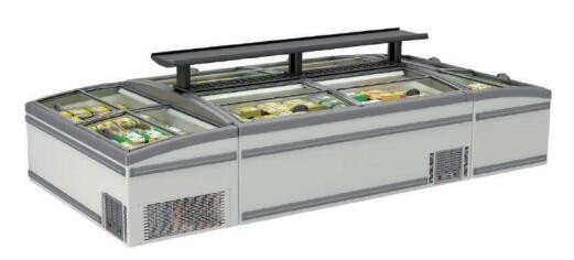 Quality Glass Top Supermarket Island Freezer 500L-1000L Static Cooling for sale