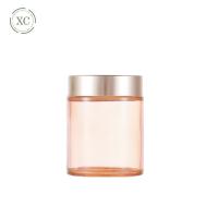 China Pink 20g Face Cream Glass Jar With Gold Lids factory
