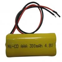China Rechargeable Ni-CD AAA 4.8V 300mAh Battery Pack with Leading Wires factory