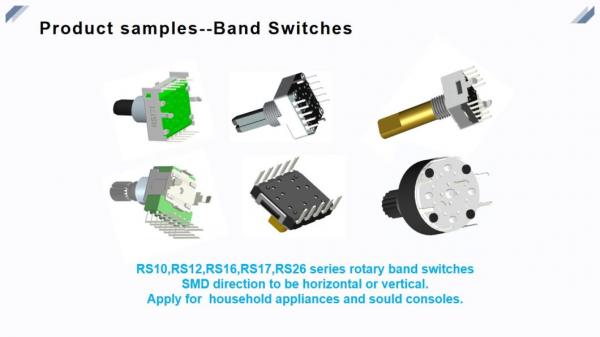Factory RS12b 12mm Band Rotary Switch Multiple Positions Square Rotary Switch for Audio
