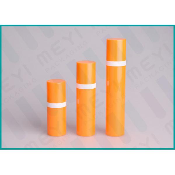 Quality Orange PP Airless 15ml 50ml 30ml Pump Bottle Cylinder Shape For Cosmetics for sale