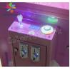 China Lollipop Candy Toy Claw Grabber Machine Pink Tempered Glass Material factory
