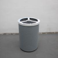 China Perforated Metal Recycle Waste Bin , 3 Compartment Garbage Can For Patio Outdoor factory