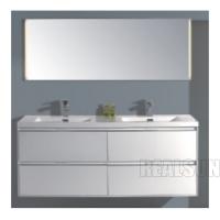 China 72 Mirror Modern Bathroom Vanity Cabinets Wall Mounted Moistureproof Double Sink factory