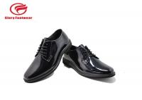 China Goodyear Welt Shiny Police Leather Shoes , Low Cut Police Officer Work Shoes factory