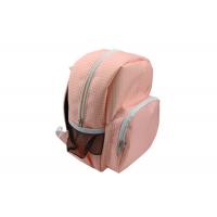 China 600D Polyester Zipper Backpack Light Pink Backpack For School factory