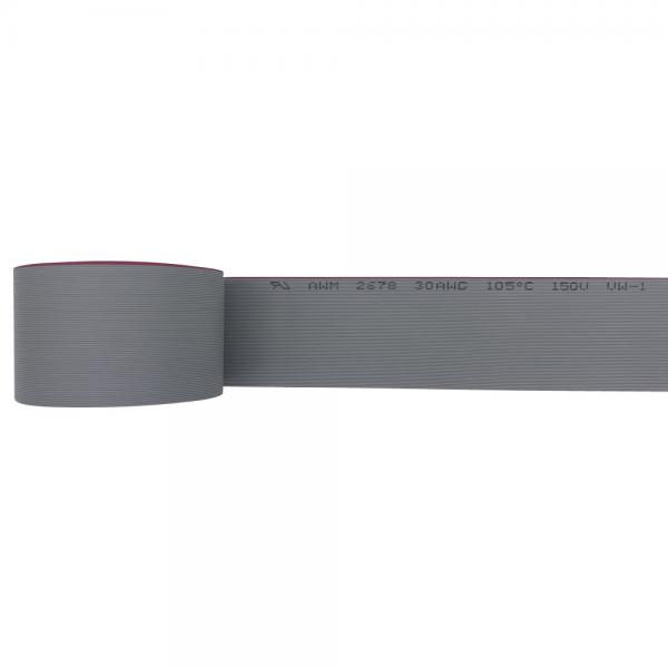 Quality UL2678 Flat Wire Cables , PVC Ribbon Cable 150V 0.635mm 0.127mm Grey Red Color for sale