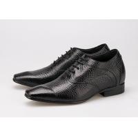 China 7cm Height Increasing Elevator Shoes , Sharp Toe Black Patent Leather Oxford Shoes factory