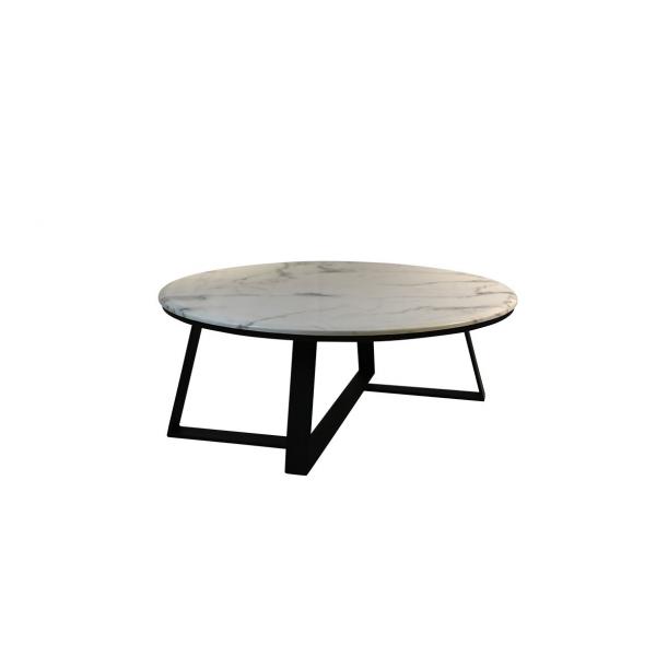 Quality Metal Frame Round Wood Coffee Table ODM For Modern Home Furniture for sale