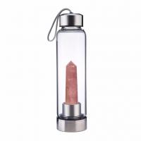 China Pure Crystal Glass Water Bottle Natural Healing For Hot / Cold Drinks factory