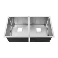 China Handcrafted Undermount Stainless Steel Kitchen Sink With Square Drain Hole factory