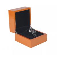 China High Glossy Wrist Watch Packaging Box Hinge Metal Wooden Watch Case factory